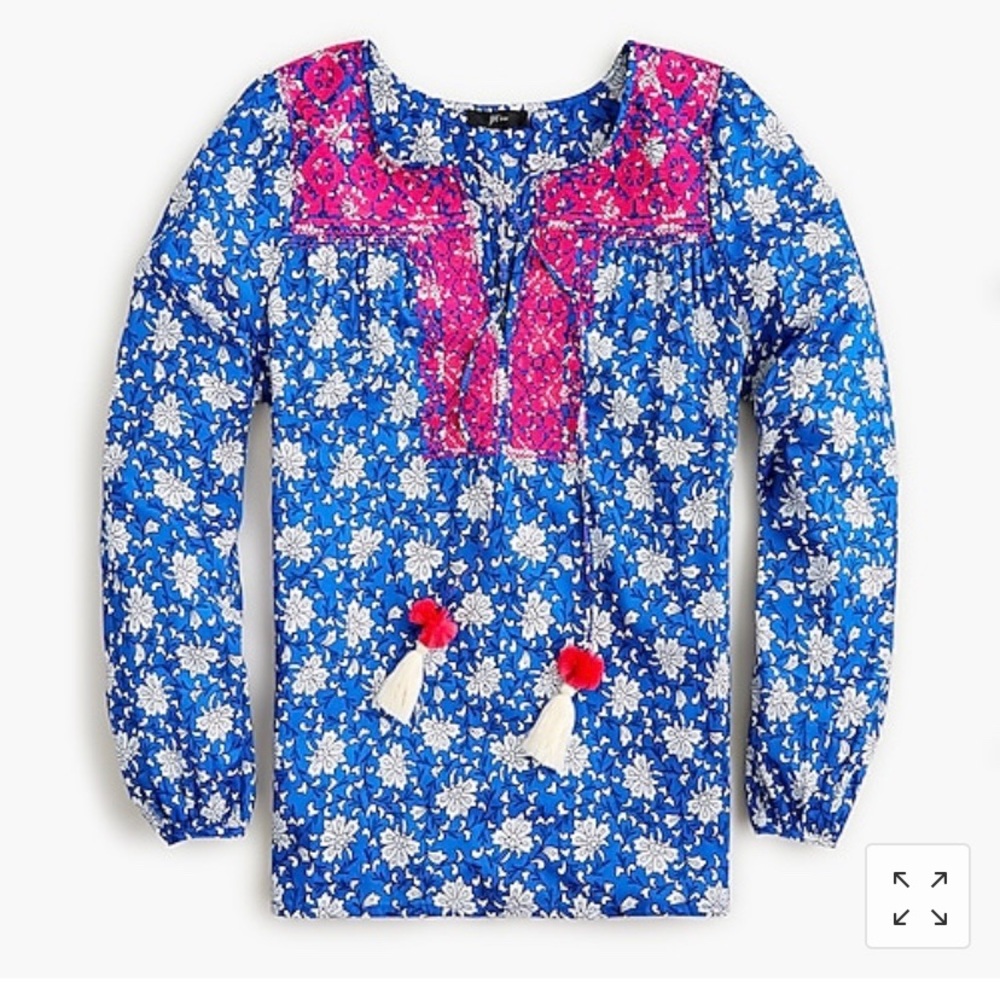 NWT J Crew Embroidered Cotton Voile Top